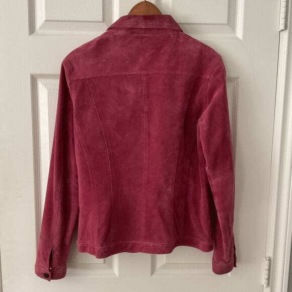 For Joseph Suede Jacket Women’s M Pink Button Front Lined Front Pockets Western - Picture 3 of 5
